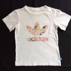 adidas キッズ Tシャツ トレフォイル 花柄 ホワイト 110cmのサムネイル