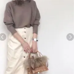 GU コーデュロイフロントボタンスカート