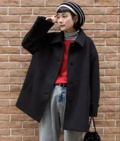 FREAK'S STORE ビーバー ステンカラーショートコート/ミドルコート