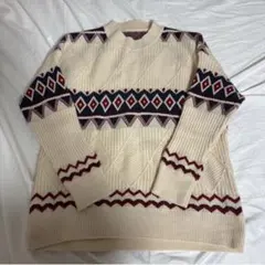 ★SALE2/14まで★ノルディック柄長袖セーター