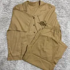 ベージュ リネン風 セットアップ　coen