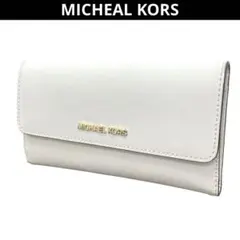 ●MICHEALKORS マイケルコース PVC 三つ折長財布 白