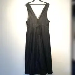 GUレディースSサイズ ダークグレー ノースリーブ ロングワンピース