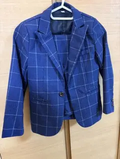 ネイビー チェック柄 フォーマルスーツ 120