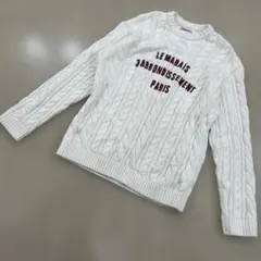 【ザラ】ZARA アイボリー ケーブル編み　セーター メンズ　M