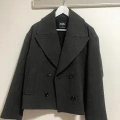 ZARA グレー ダブルブレスト テーラードジャケット