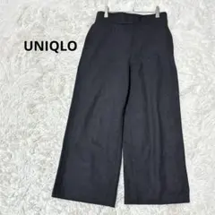 ユニクロ ワイドパンツ ウエストゴム コットン混 着回し抜群 オフィスカジュアル