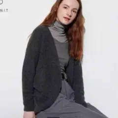 未使用新品　UNIQLO 3Dスフレヤーンカーデガン　ダークグレー　XL