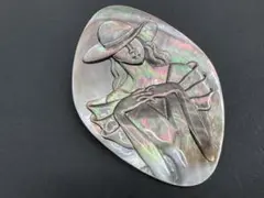 M4315 貝　ブローチ　ヴィンテージ アクセサリー