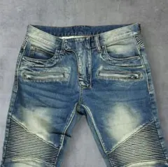 ミニマル mnml M14 ストレッチデニム ブルー バイカー29