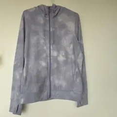 【ユニクロ】エアリズムUVカットメッシュフルジッププリントパーカ　パープル　L