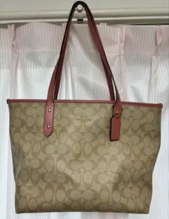 COACH コーチ シグネチャー アベニュー トートバッグ ピンク F48735 