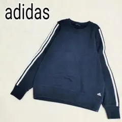 【アディダス】ネイビー サイドライン トレーナー M～L レディースk4706