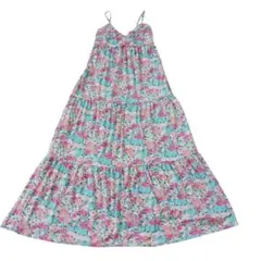 マーキュリーデュオ 花柄キャミソールロングワンピース F ピンク