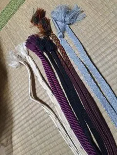 帯締め まとめ売り5本 リメイク材料 中古品（未使用品あり）