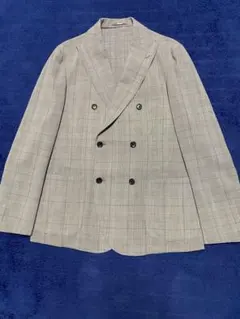 未使用極美品エディフィス テーラードジャケット グレンチェック グレー48サイズ