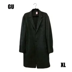 GU チェスターコート ロング丈 ダークグレー XL メンズ　【M86】