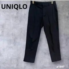 【ユニクロ】スラックスパンツ　クロップド丈 通勤　オフィス　ネイビー　XS
