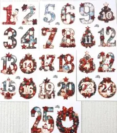 cotton melody様 クリスマス Advent装飾 ステッカー 7枚