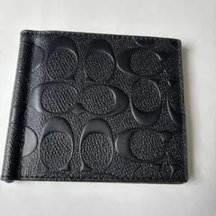 COACH マネークリップ 新品 ブラック お札入れ 小銭入れ チャコール