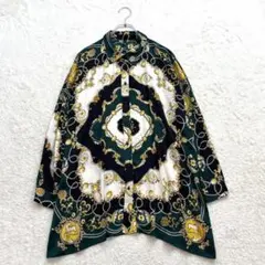 ◆☆ザラティーアールエフ【S-M】緑 総柄 長袖シャツ 春秋 カジュアル