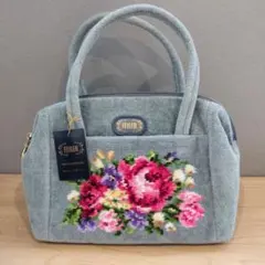 3-5 未使用　FEILER　ハンドバッグ　グレー