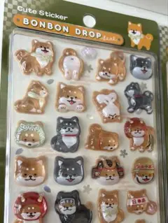 【正規品】和柄 ボンボンドロップ 犬キャラクターシール