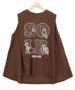 ScoLar 162751：ドットスカラーわんにゃん柄 接触冷感タンクトップのサムネイル