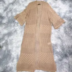 Raf Raf【L】ロングカーディガン　ベージュ　大きいサイズ　レディース