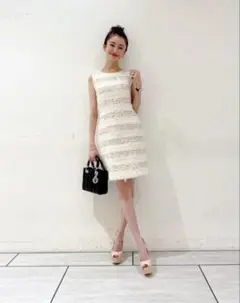 極美品✨Emilia wiz マリアケント ツイードワンピース M emiriawiz（エミリアウィズ）の「マリアケントツイード