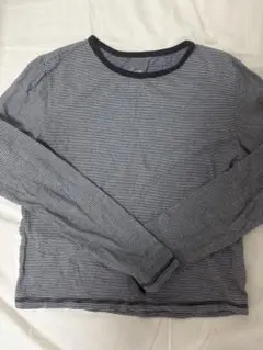 haagヘイグ　ストライプ 長袖Tシャツ コットン100%