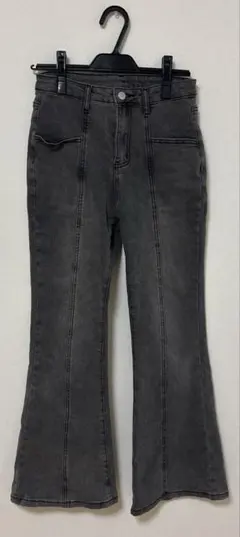 SHEIN DAZY フレアレッグデニムジーンズ フレアデニム グレー