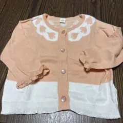 オレンジ色 カーディガン 70サイズ