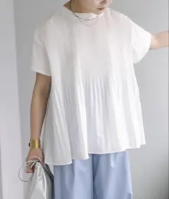 PUAL CE CIN 半袖プリーツカットソー