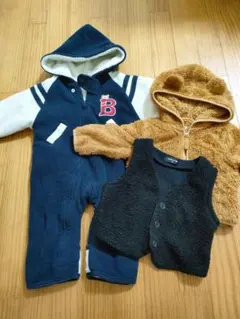 フード付きジャンプスーツとアウターセット