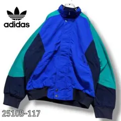 ★人気　アディダス　刺繍ロゴ　ナイロンジャケット　マルチカラー　L