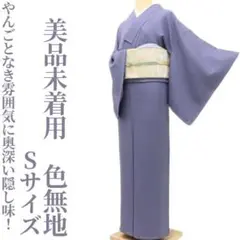 美品未着用 袷 着物 Sサイズ“やんごとなき雰囲気に奥深い隠し味”色無地S-93