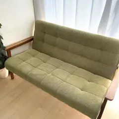 オリーブグリーン 2人掛けソファ