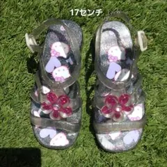 ハローキティ サンダル 17センチ　ラメ　グリッター