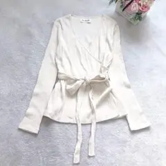 レイビームス カシュクールトップス リブ リボン スリット シンプル 定番 無地のサムネイル