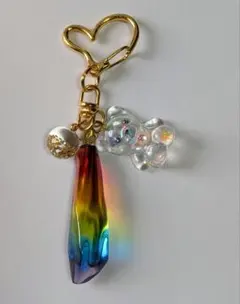 #631 キーホルダー ハンドメイド チャーム レジン くま