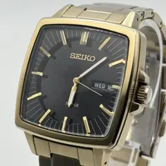 SEIKO ソーラー V158-0AF0 デイデイト メンズ スクエア ゴールド