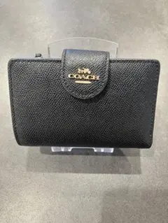 【coach】コーチ 2つ折り財布　ミニ財布　ブラックのサムネイル