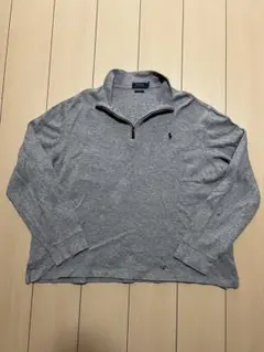 ラルフローレン ハーフジップ　スウェット　グレー　L ポニー刺繍　ポロ