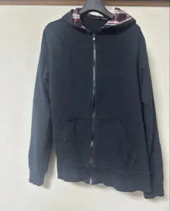 mossimo モッシモ　ジップアップパーカー ブラック フード裏チェック柄のサムネイル