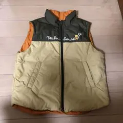 ミキハウス ベスト 130cm オレンジ・カーキ・ベージュ　リバーシブル