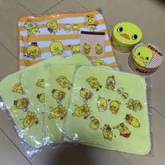 チキンラーメン　ひよこちゃん　缶2個　ハンドタオル6枚　ワッペン