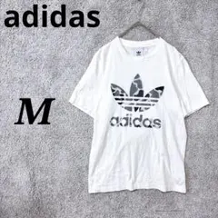 4743 アディダス 半袖 Tシャツ M 白 カモフラ柄 綿100％ ストリート