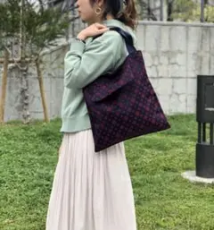 【極美品】ラシット russet百合紋章柄 トートバッグ ナイロン　ネイビー　紺