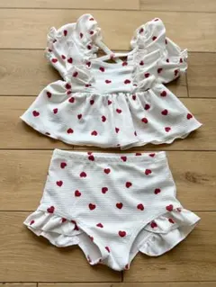 コトリ 水着 cottoli ハート柄 水着 100cm